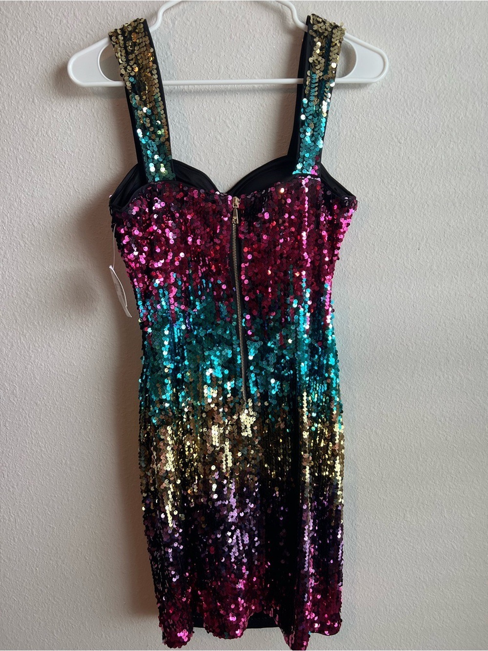 Marc New York NWT Rainbow Sequin Ombre Party Mini Dress Size 4 Homecoming - Picture 2 of 7